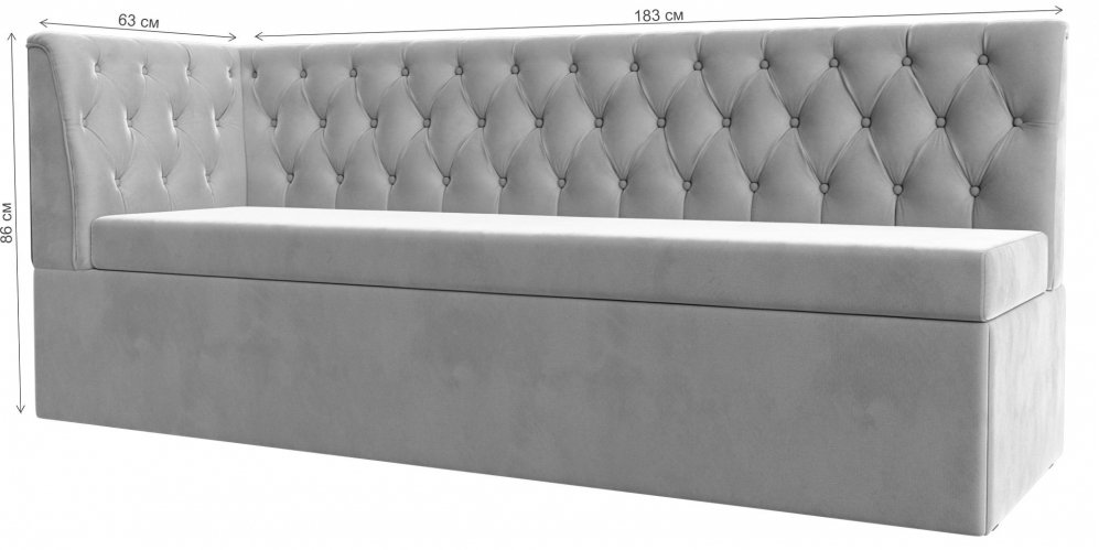 Кухонный диван угловой Маркиз левый бирюзовый велюр