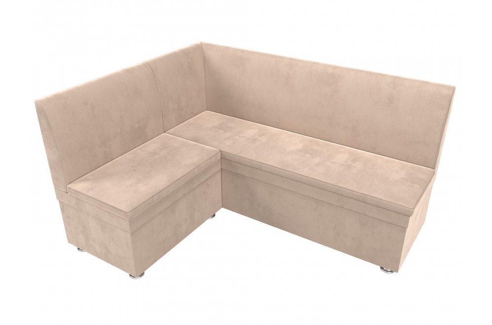 Кухонный диван Уют угловой экокожа бежевый левый