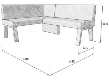 Диван Alto 140-178 L левый