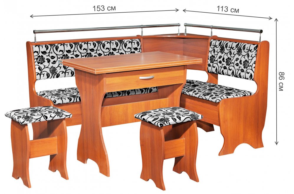 Кухонный уголок Елена-5 орех итальянский / ткань