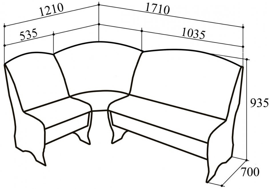 Кухонный уголок КУ-5 млечный / красный