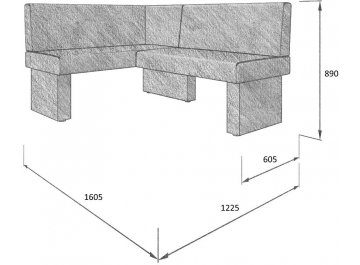 Диван Optim 120-158 L левый