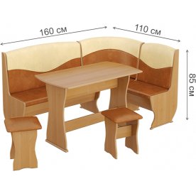 Кухонный уголок Уют-2 Люкс МФ-101.001 ольха / кожзам / бук / котричневый