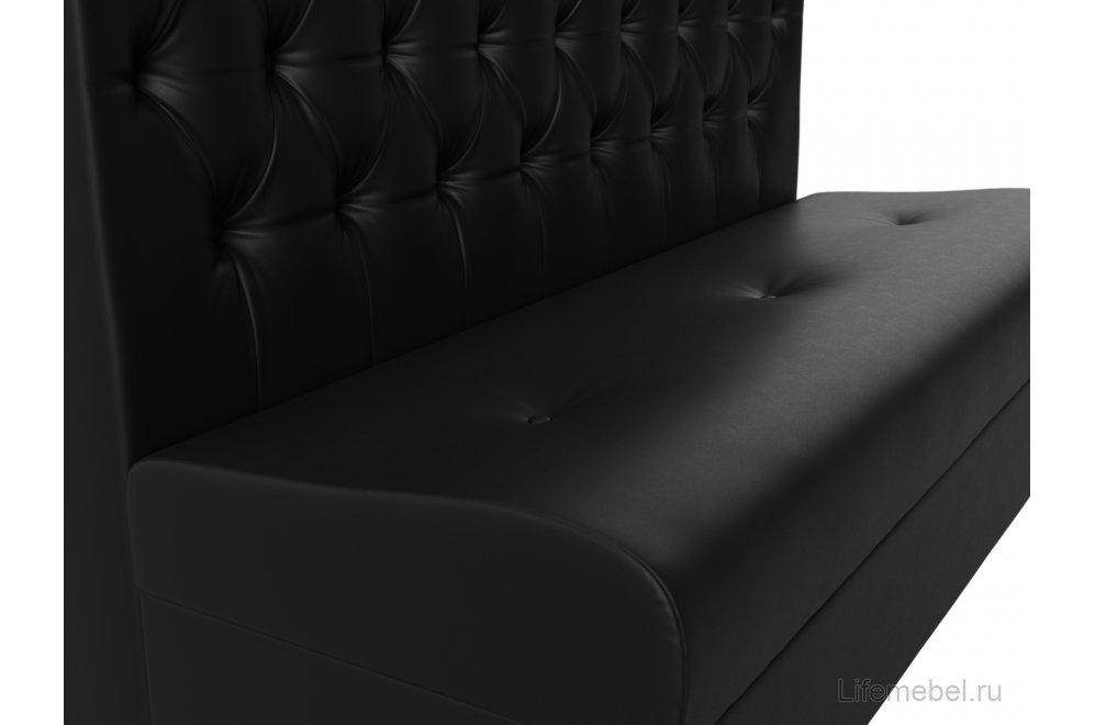 Кухонный диван Бремен экокожа черный