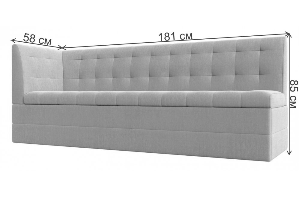 Кухонный диван Бриз левый рогожка berat синяя