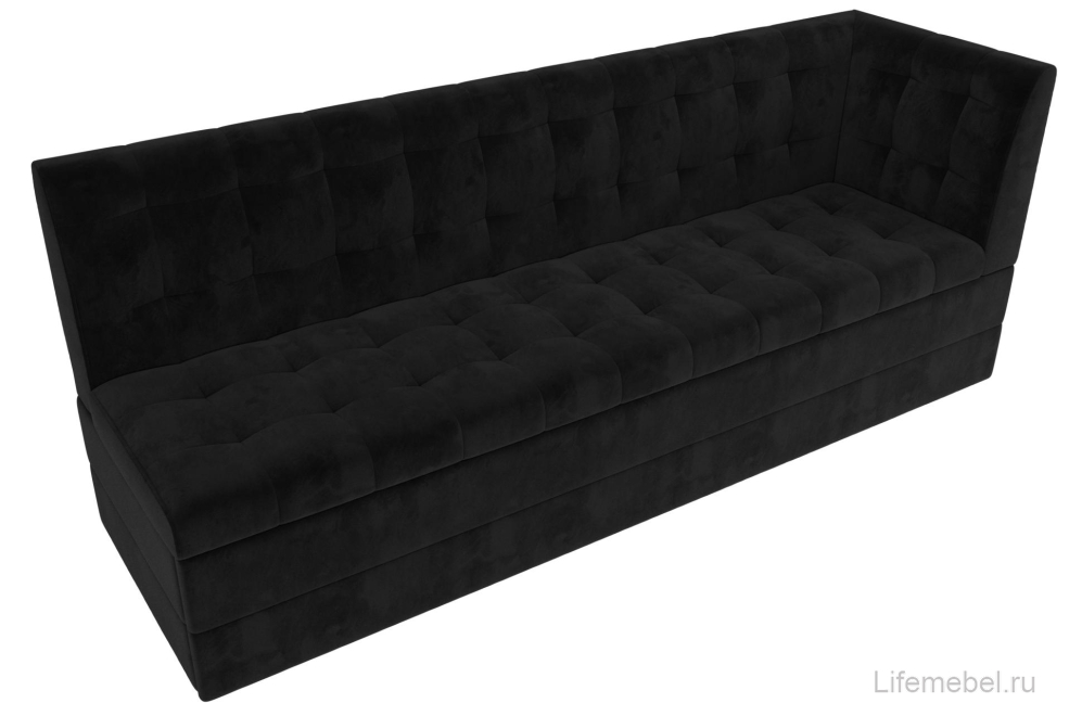 Кухонный диван Бриз правый черный велюр