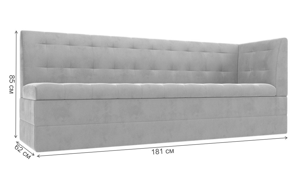 Кухонный диван Бриз правый фиолетовый велюр