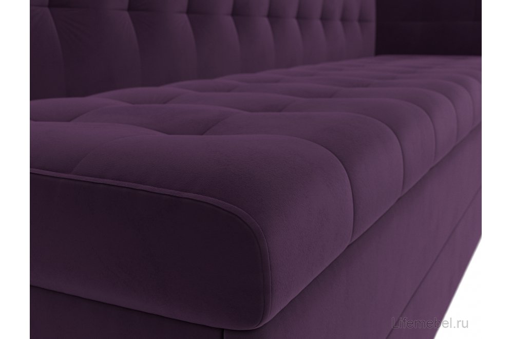Кухонный диван Бриз правый фиолетовый велюр