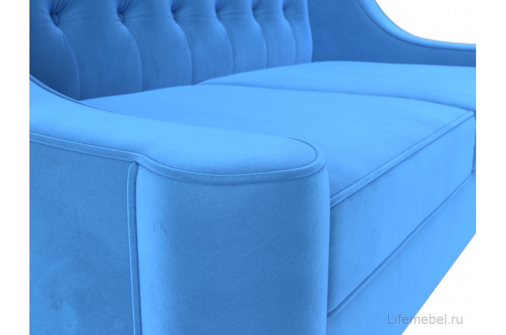 Кухонный диван Бронкс велюр голубой