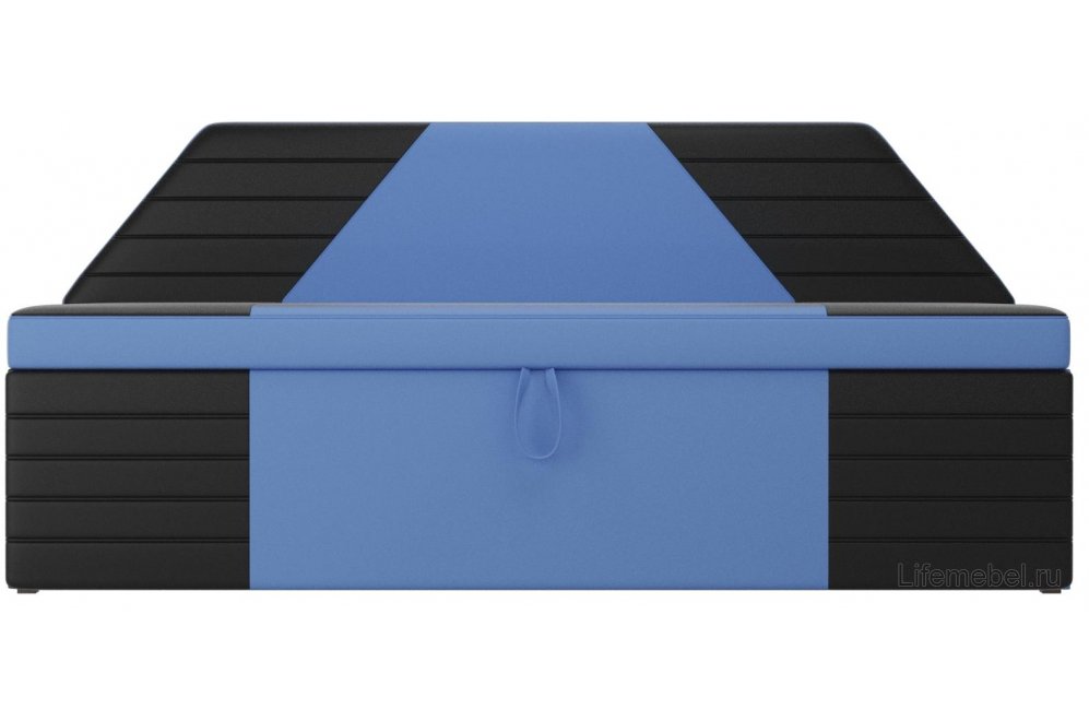 Кухонный диван Дуглас экокожа голубая / черная