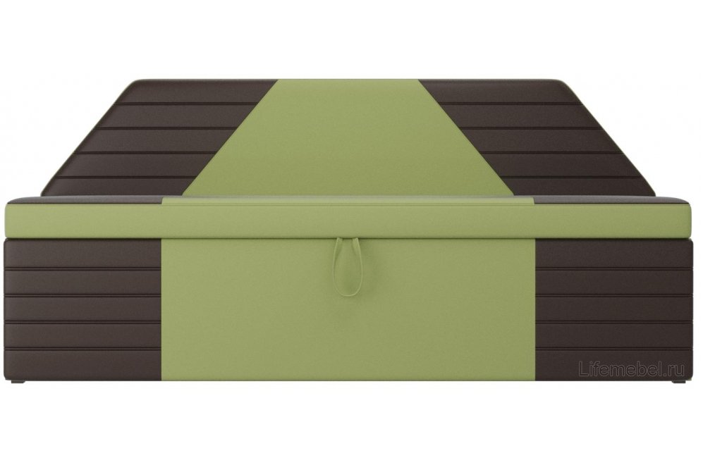 Кухонный диван Дуглас экокожа зеленая / коричневая