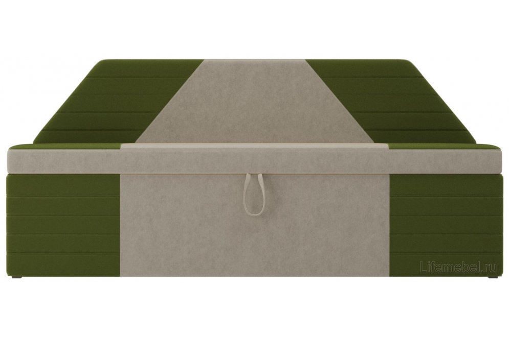 Кухонный диван Дуглас микровельвет бежевый / зеленый
