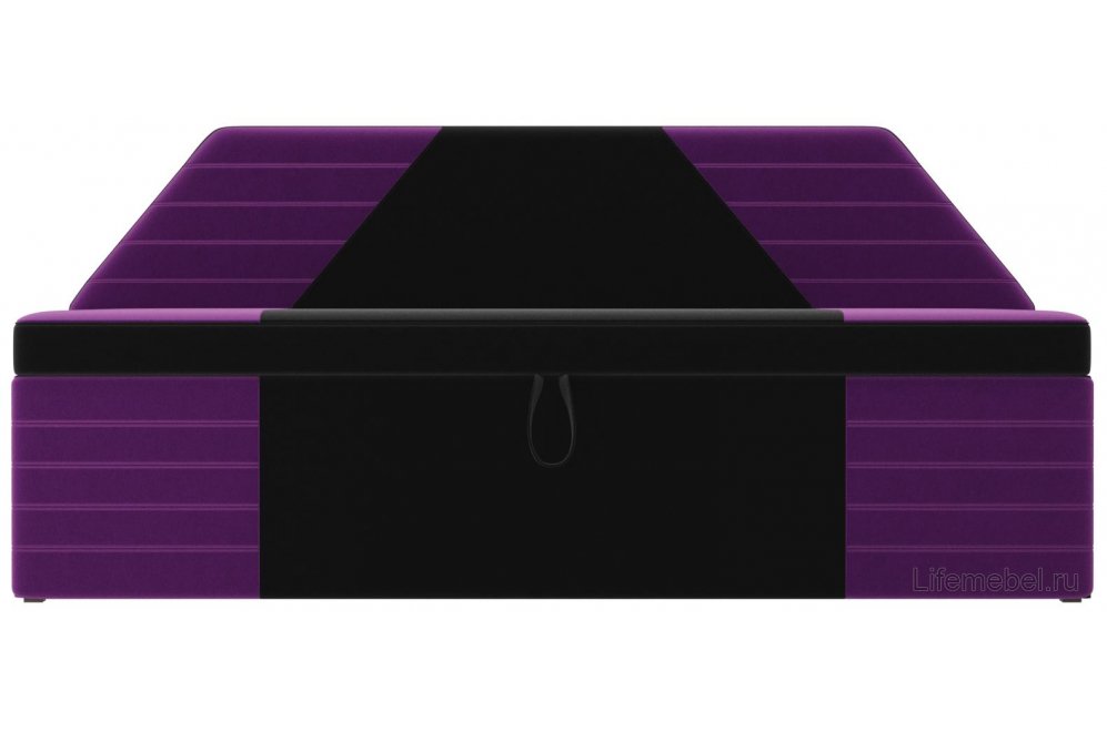 Кухонный диван Дуглас микровельвет черный / фиолетовый