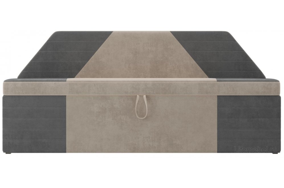 Кухонный диван Дуглас велюр бежевый / серый