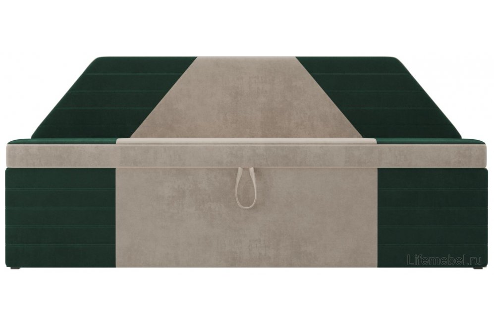 Кухонный диван Дуглас велюр бежевый / зеленый