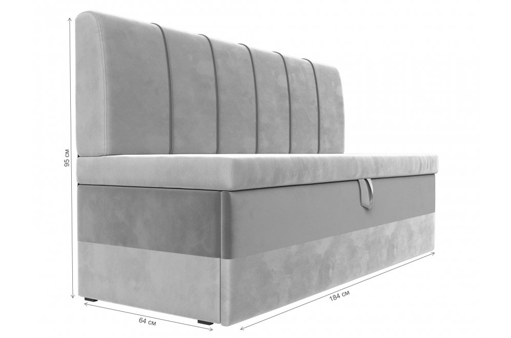 Кухонный диван Энигма черный / фиолетовый микровельвет