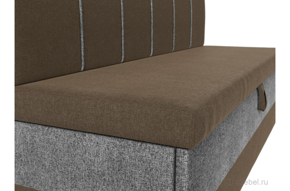 Кухонный диван Энигма коричневая / серая рогожка