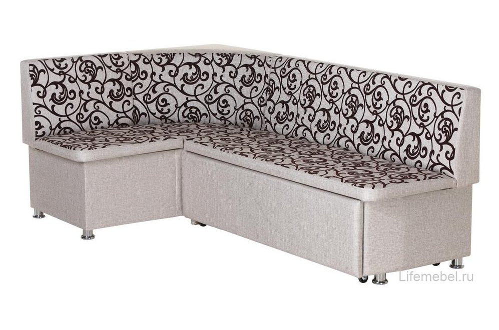 Кухонный диван Сити левый elegance beige вензеля / elegance com beige