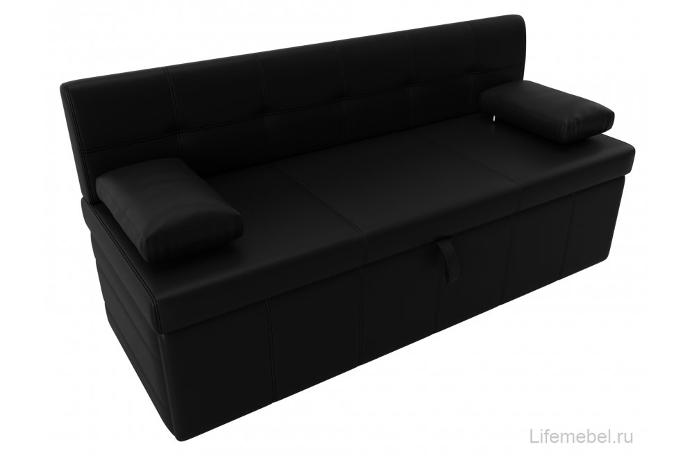 Кухонный диван Лео экокожа черный