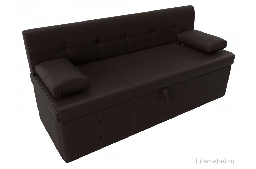 Кухонный диван Лео экокожа коричневый