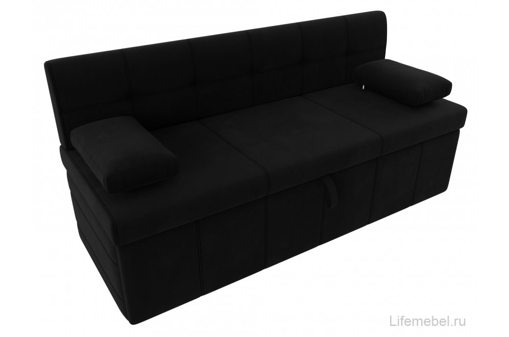 Кухонный диван Лео микровельвет черный