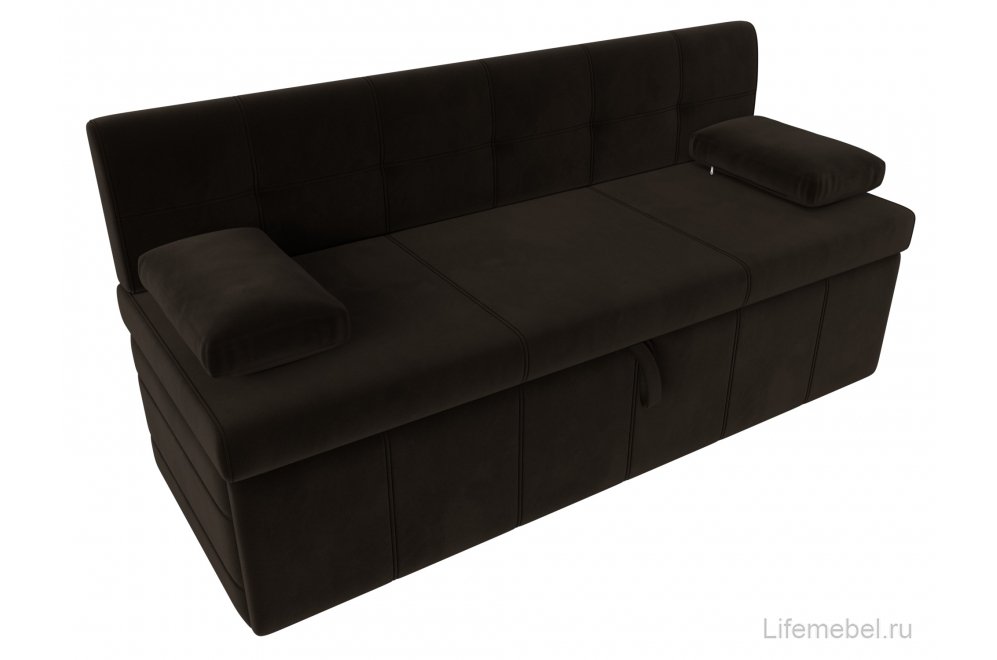 Кухонный диван Лео микровельвет коричневый