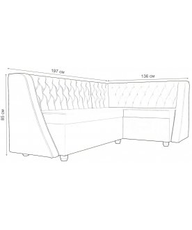 Кухонный диван Лофт правый