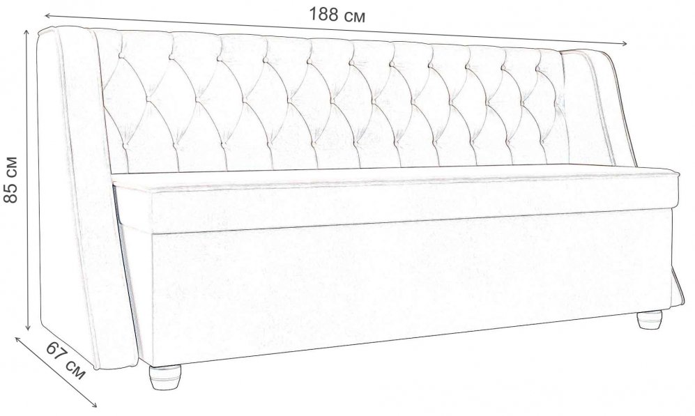 Кухонный диван Лофт велюр бежевый