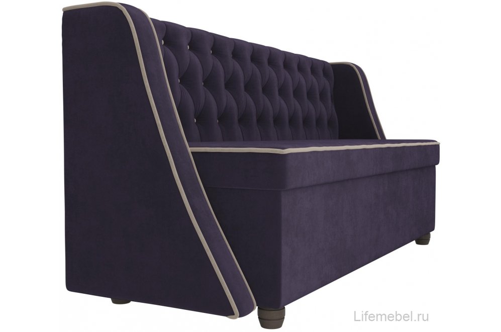 Кухонный диван Лофт велюр фиолетовый