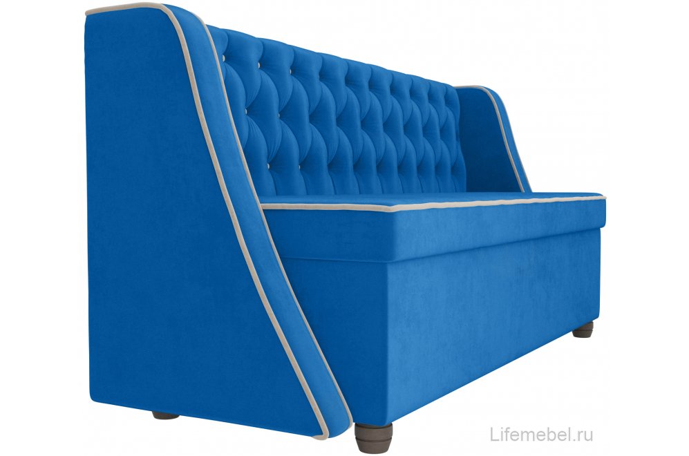 Кухонный диван Лофт велюр голубой