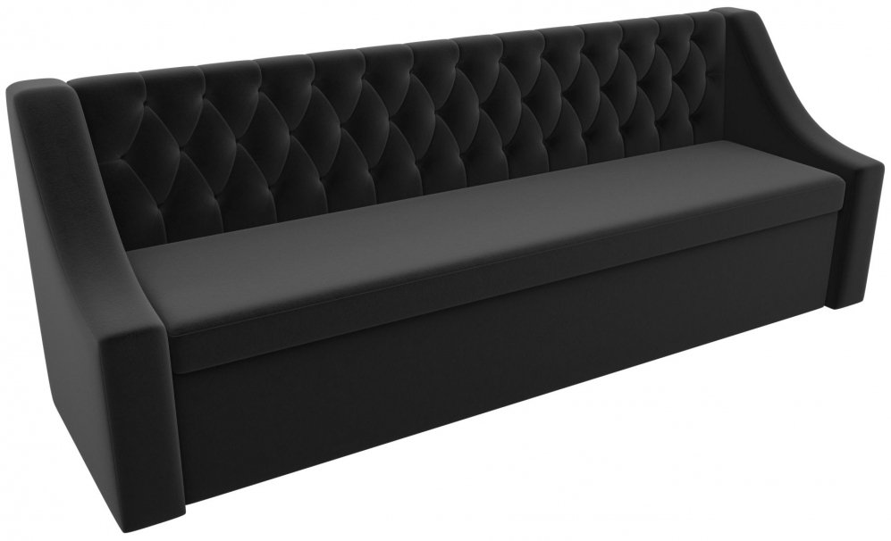 Кухонный диван Мерлин микровельвет черный