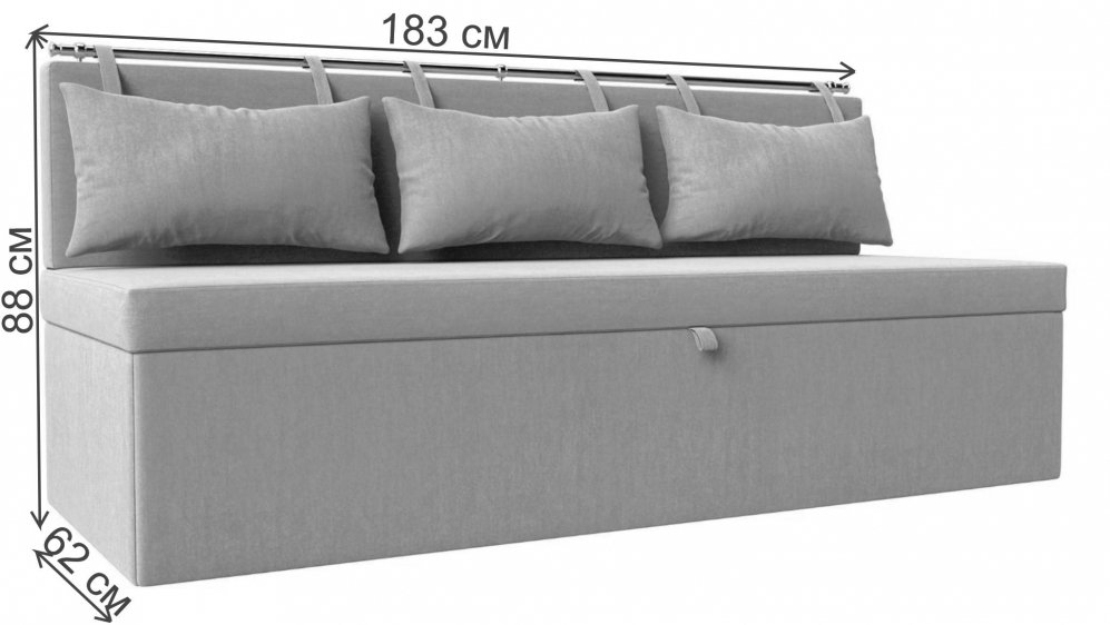 Кухонный диван Метро рогожка berat серая