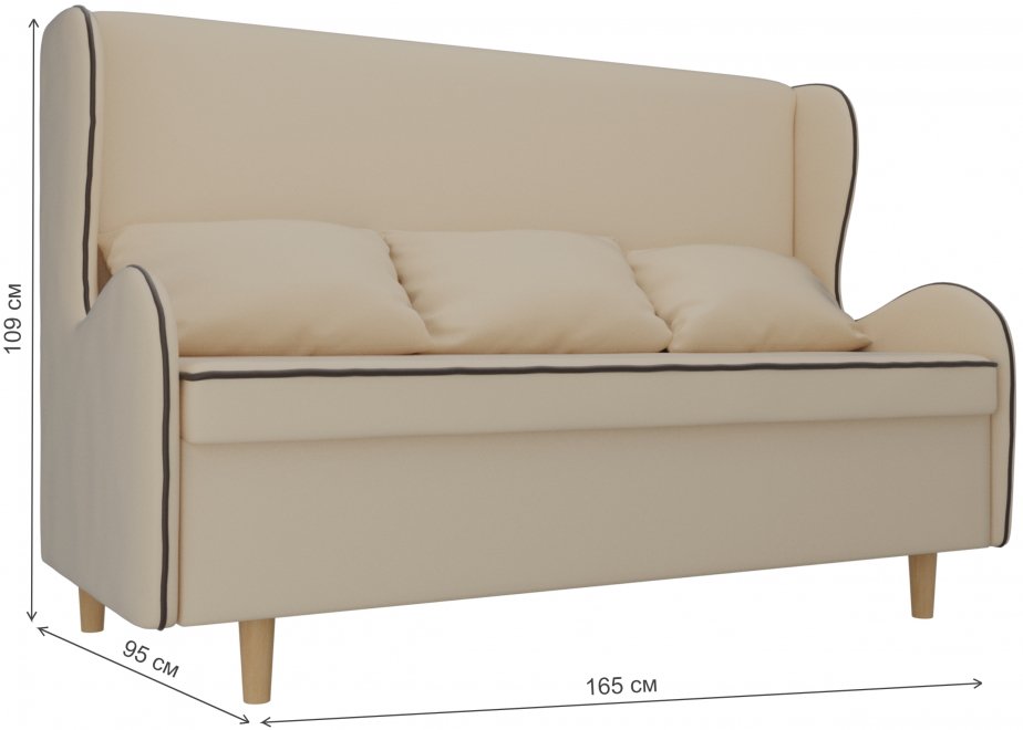 Кухонный диван Сэймон экокожа бежевая