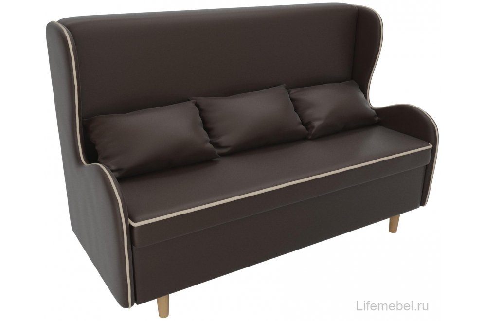 Кухонный диван Сэймон экокожа коричневая