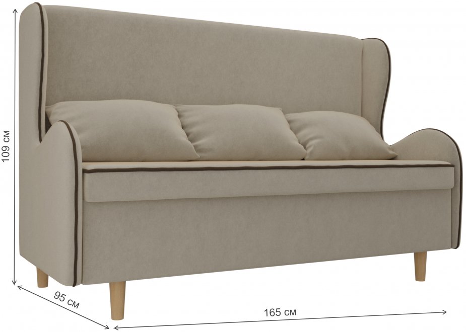 Кухонный диван Сэймон микровельвет бежевый