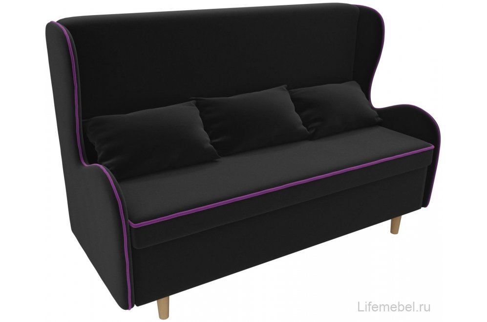 Кухонный диван Сэймон микровельвет черный