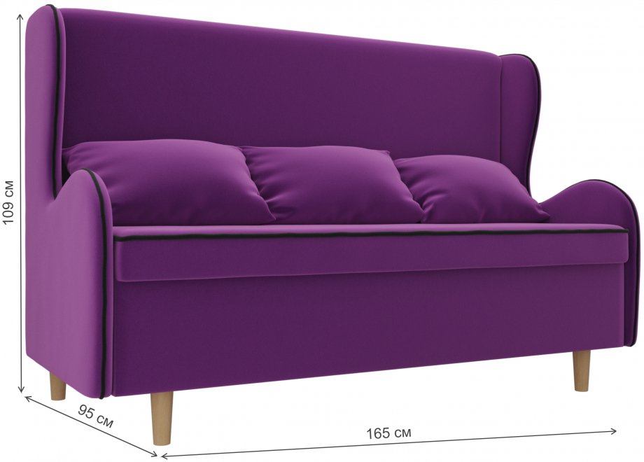 Кухонный диван Сэймон микровельвет фиолетовый