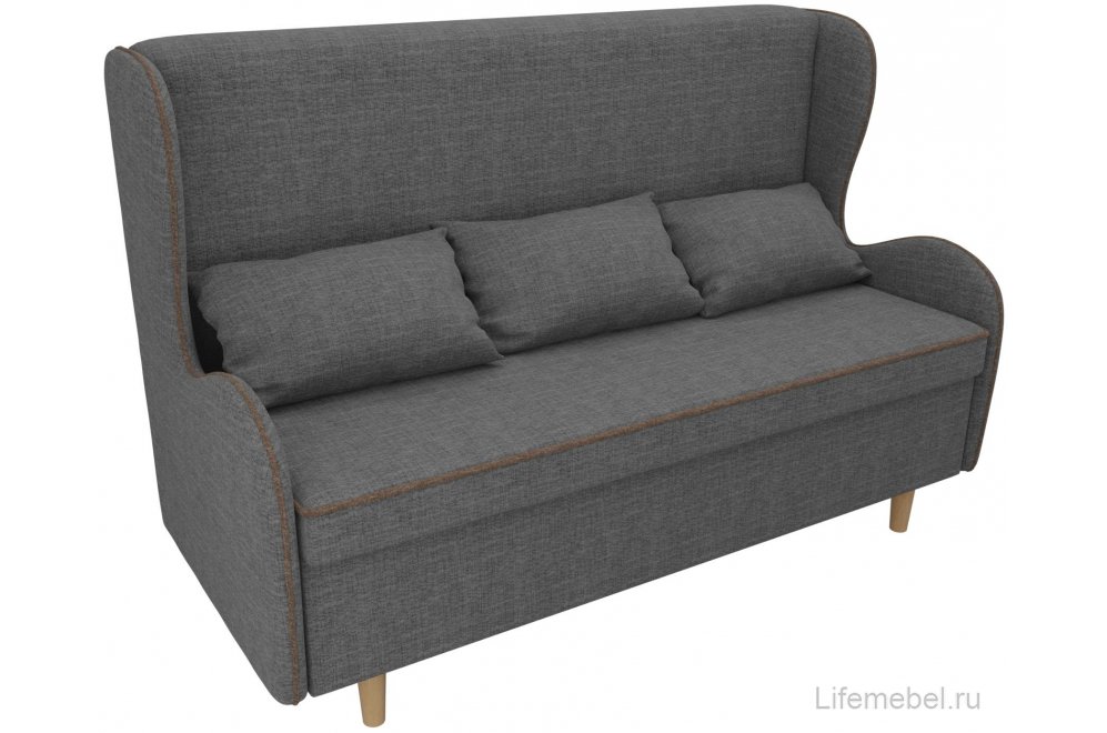 Кухонный диван Сэймон рогожка серая / коричневая