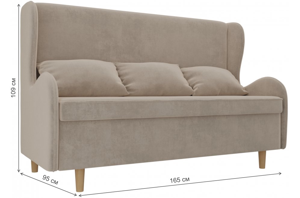 Кухонный диван Сэймон велюр бежевый