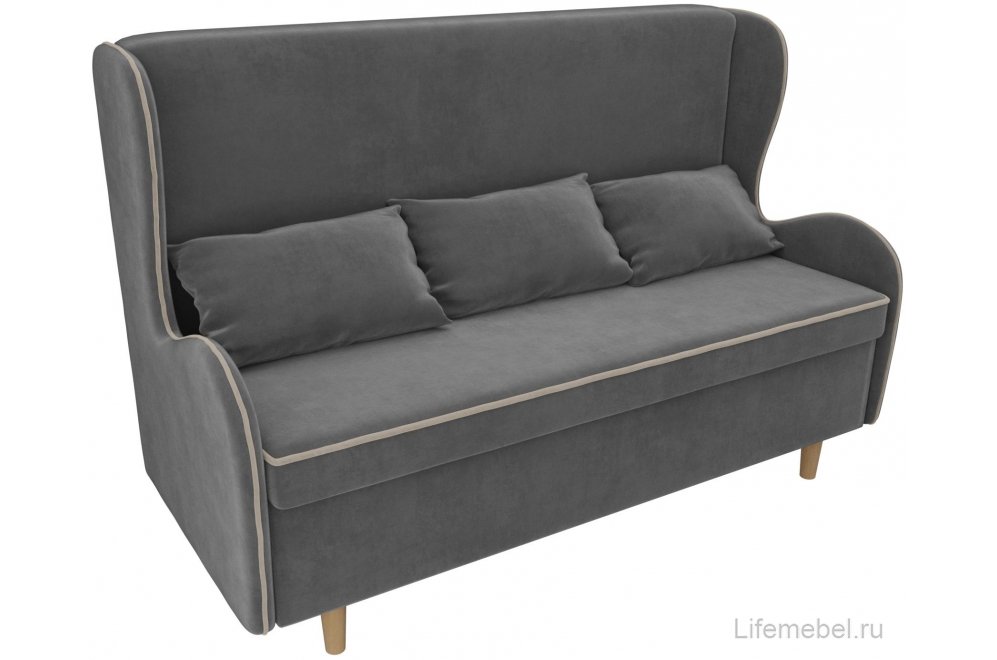 Кухонный диван Сэймон велюр серый