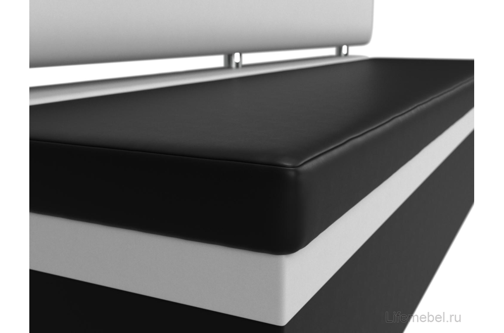 Кухонный диван Стайл эко-кожа черный / белый