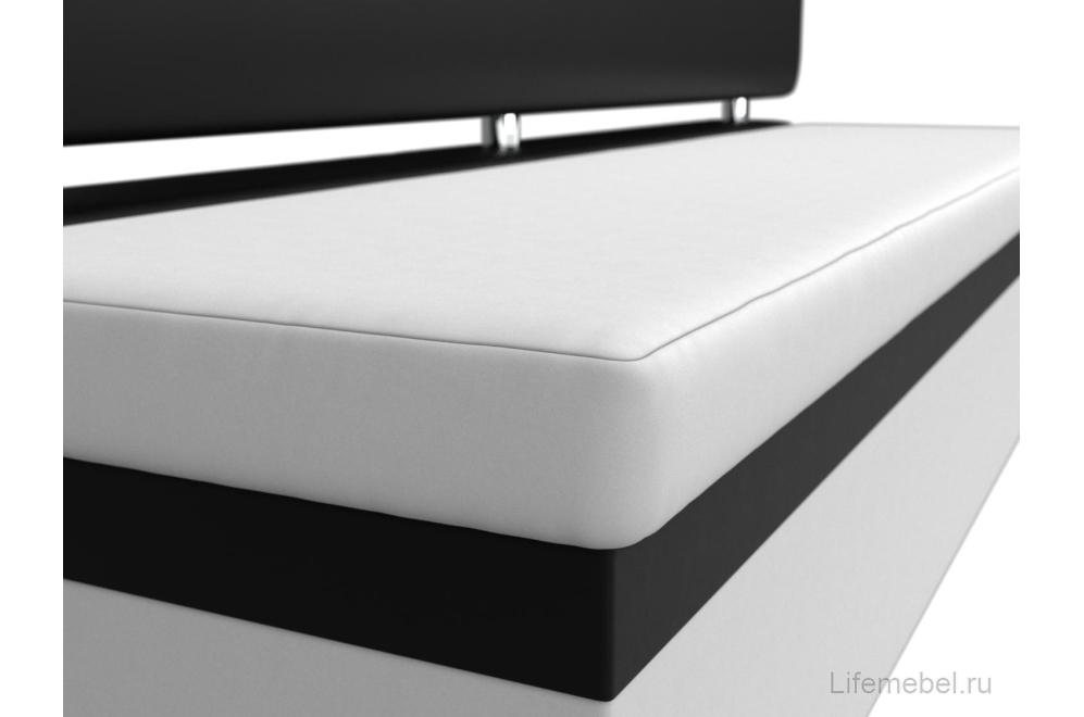 Кухонный диван Стайл экокожа бело-черный