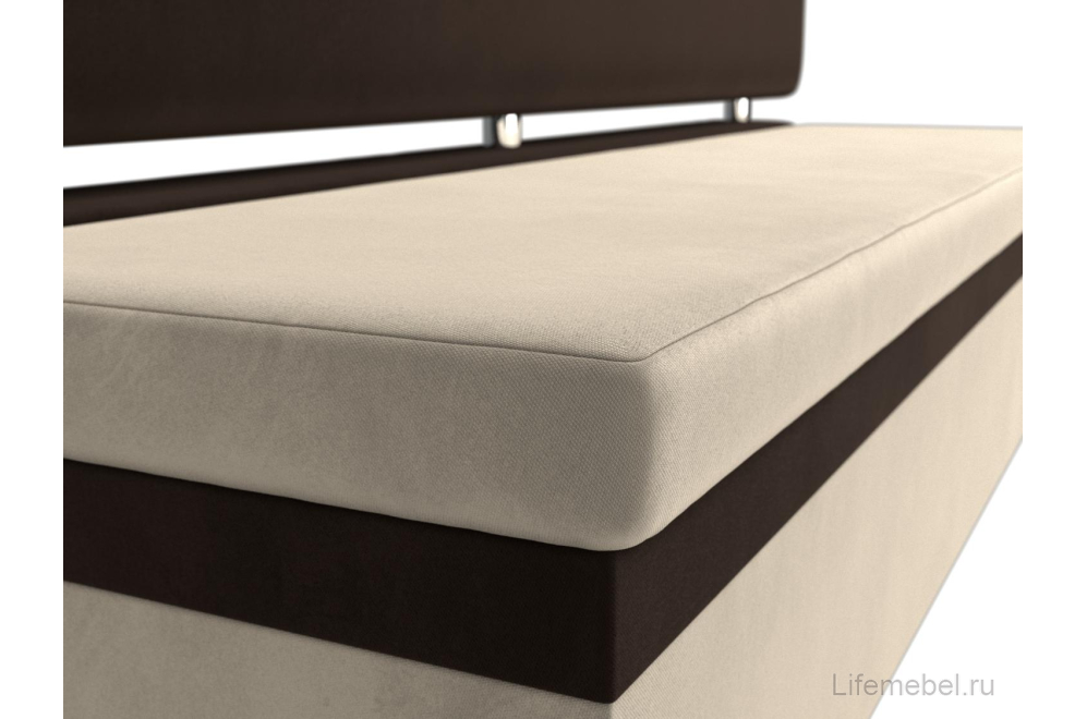 Кухонный диван Стайл микровельвет бежевый / коричневый