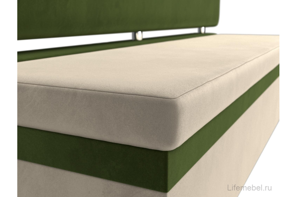 Кухонный диван Стайл микровельвет бежевый / зеленый