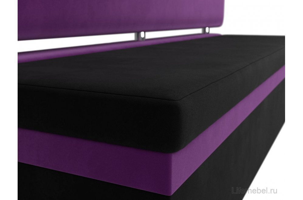 Кухонный диван Стайл микровельвет черный / фиолетовый