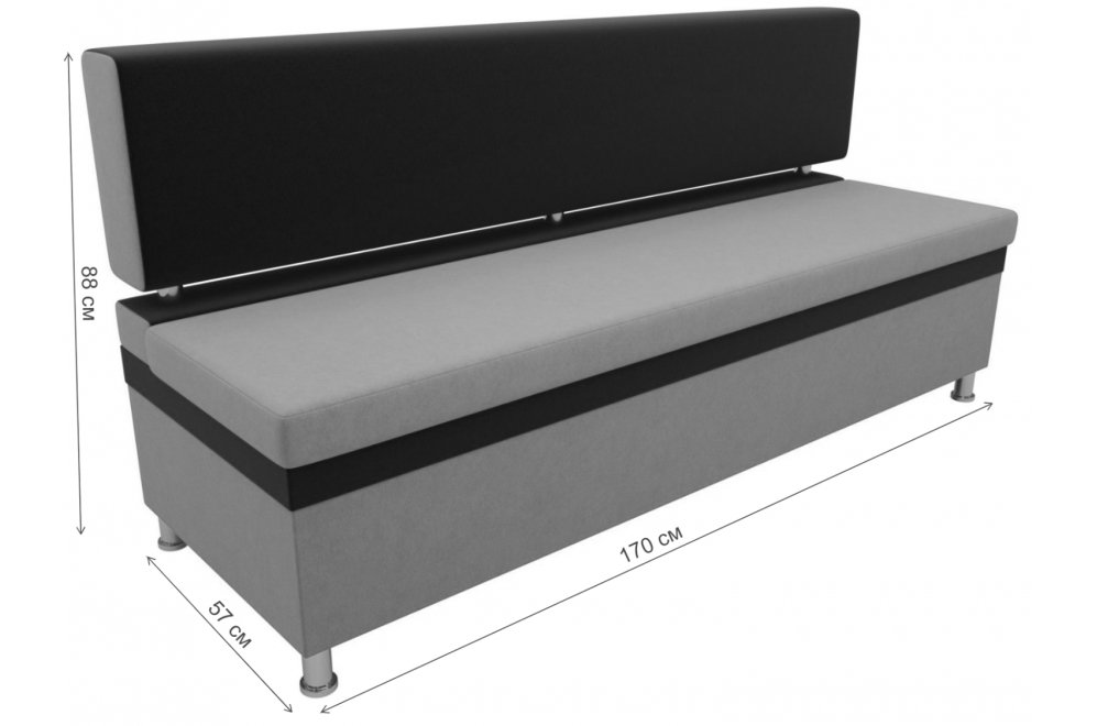 Кухонный диван Стайл микровельвет фиолетово-черный