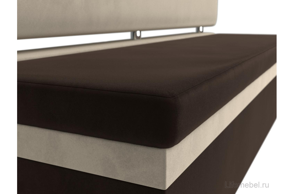 Кухонный диван Стайл микровельвет коричневый / бежевый