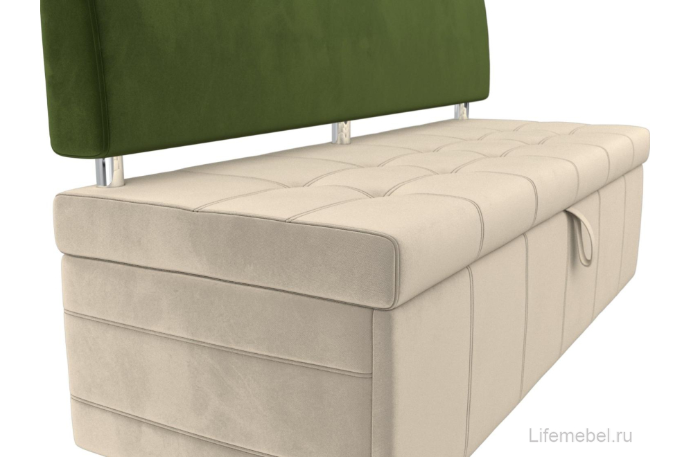 Кухонный диван Стоун микровельвет бежевый / зеленый