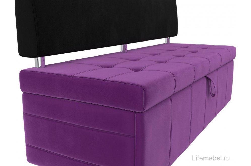 Кухонный диван Стоун микровельвет фиолетовый / черный