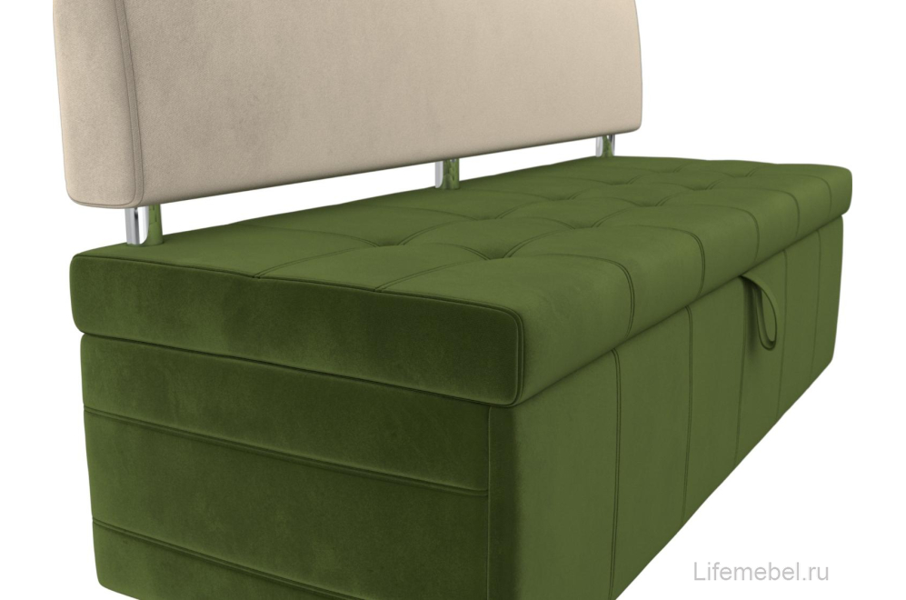 Кухонный диван Стоун микровельвет зеленый / бежевый